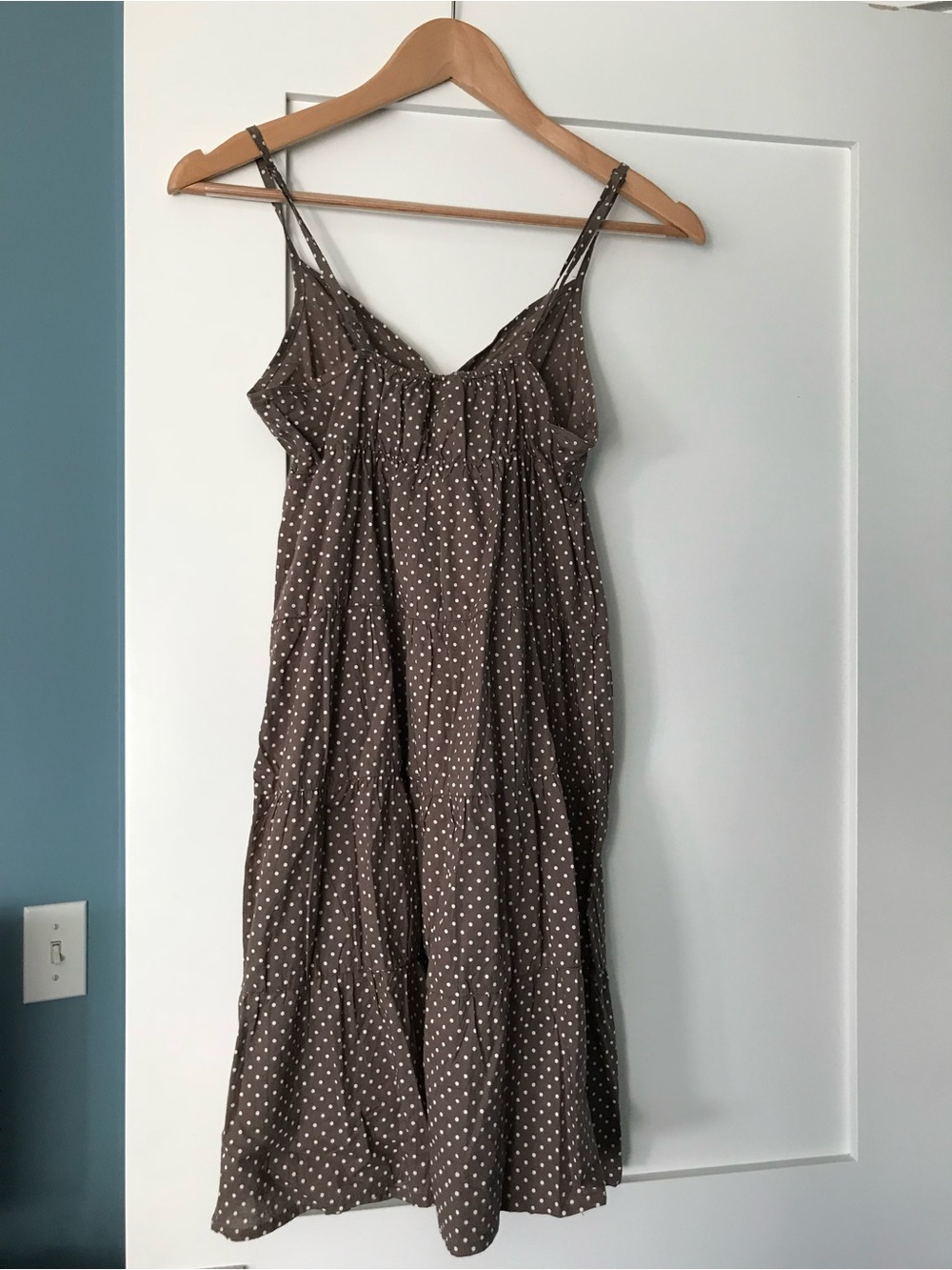 H&M Brown Polka Dot Spaghetti Strap Dress